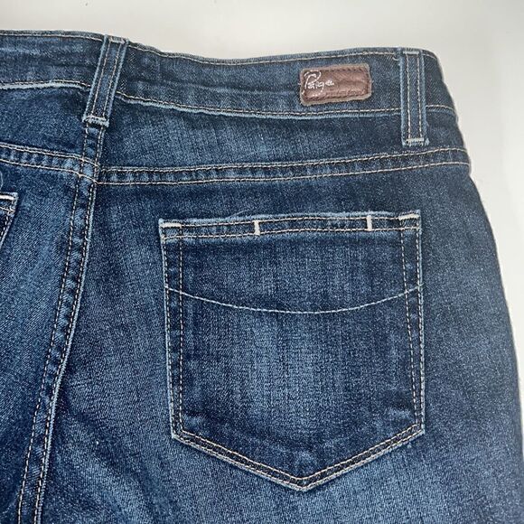 Paige Jimmy Jimmy Short Dark Blue Cutoff Distressed Frayed Women’s Shorts Sz 24 - Picture 3 of 11